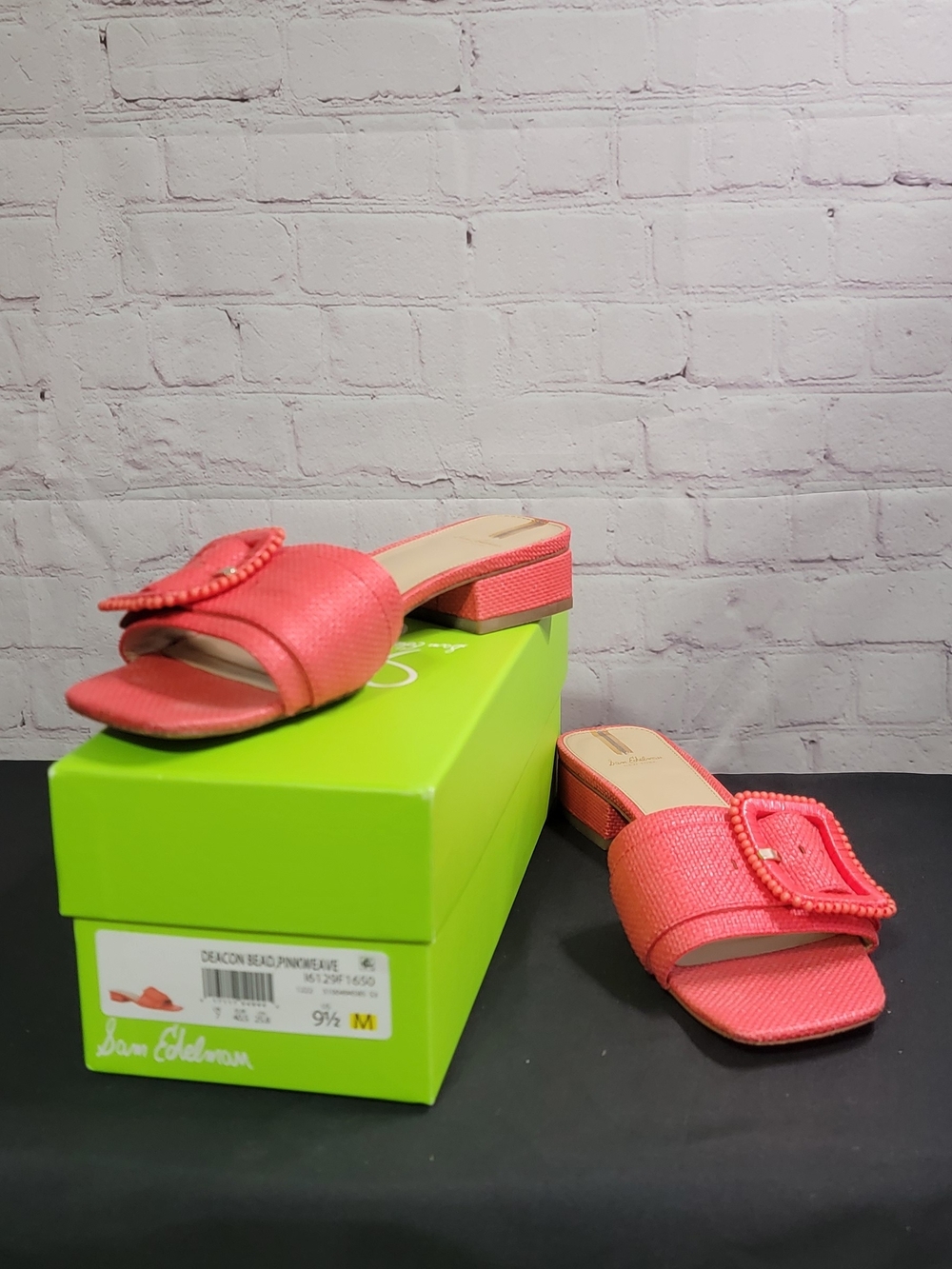 Sam Edelman Pink Coral Beaded Slide Mules 9.5M